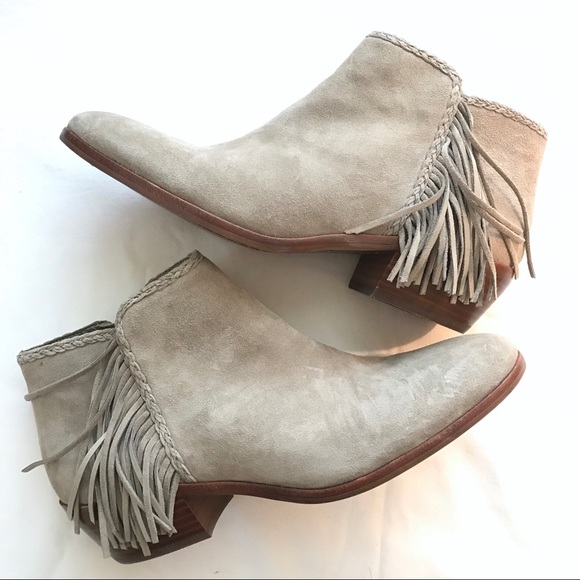 Sam Edelman Shoes - Sam Edelman Paige Fringe Booties in Taupe